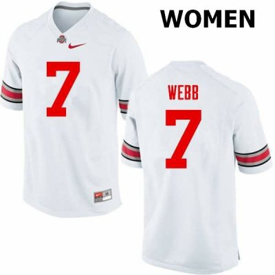 NCAA Ohio State Buckeyes Women's #7 Damon Webb White Nike Football College Jersey EOJ8845MZ